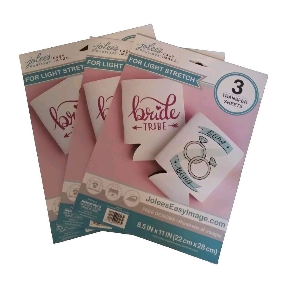Jolee's Boutique Easy Image Iron-On  Transfer Sheets For Light Stretch 3 Pack